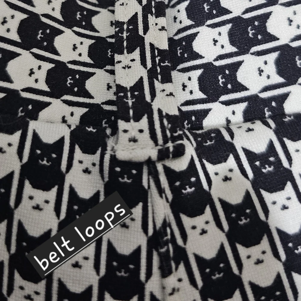 Betabrand Catstooth Dress Pant Yoga Pants L Short Petite NWOT Black White Cat - Picture 12 of 16